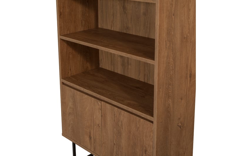 Bokhylla Reah 80x36 cm 3 Hyllor - Mörkbrun/Svart - Förvaring - Hylla - Bokhylla