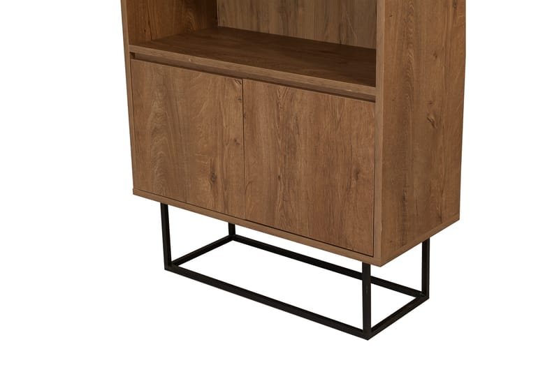 Bokhylla Reah 80x36 cm 3 Hyllor - Mörkbrun/Svart - Förvaring - Hylla - Bokhylla