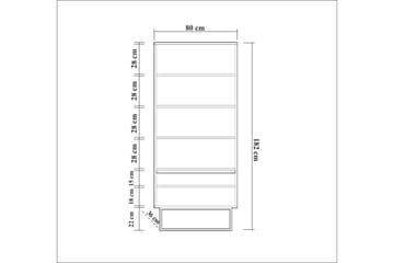 Bokhylla Reah 80x36 cm 3 Hyllor - Mörkbrun/Svart - Förvaring - Hylla - Bokhylla