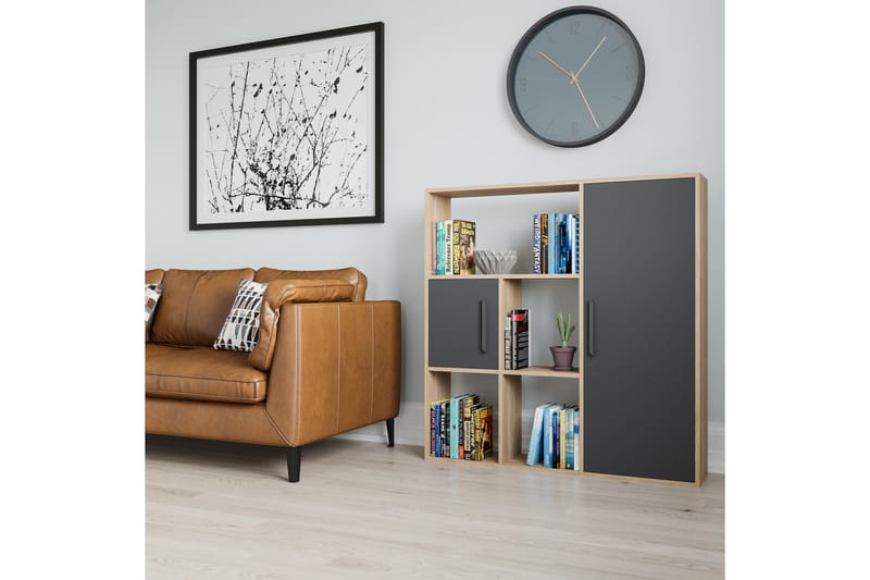 Bokhylla Ridgena 120x25 cm - Natur/Antracit - Förvaring - Hylla - Bokhylla