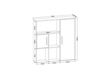 Bokhylla Ridgena 120x25 cm - Natur/Antracit - Förvaring - Hylla - Bokhylla