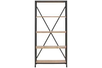 Bokhylla Saigon 90x190 cm - Flerfärgad|Akacia|Metall - Förvaring - Hylla - Bokhylla
