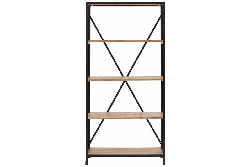 Bokhylla Saigon 90x190 cm - Flerfärgad|Akacia|Metall - Förvaring - Hylla - Bokhylla