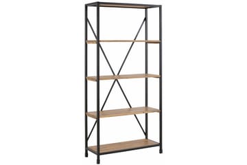 Bokhylla Saigon 90x190 cm - Flerfärgad|Akacia|Metall - Förvaring - Hylla - Bokhylla