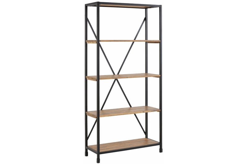Bokhylla Saigon 90x190 cm - Flerfärgad|Akacia|Metall - Förvaring - Hylla - Bokhylla