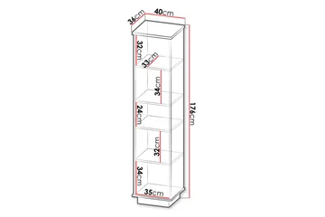 Bokhylla - Svart|Ek - Förvaring - Hylla - Bokhylla