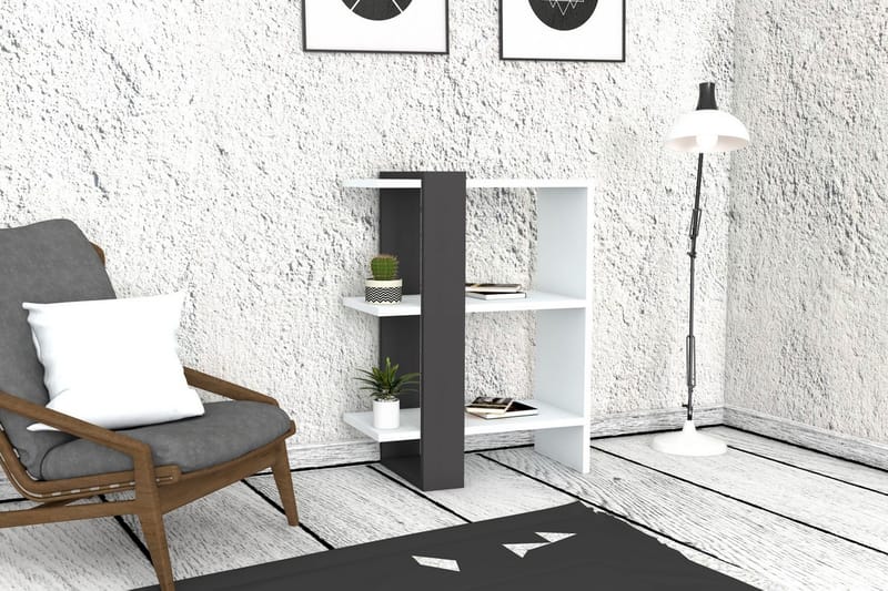 Bokhylla Tasneem 52 cm - Vit|Grå - Förvaring - Hylla - Bokhylla