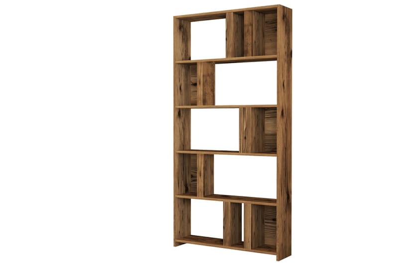 Bokhylla Tibani 90x20 cm 5 Hyllor - Mörkbrun - Förvaring - Hylla - Bokhylla