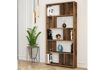 Bokhylla Tibani 90x20 cm 5 Hyllor - Mörkbrun - Förvaring - Hylla - Bokhylla