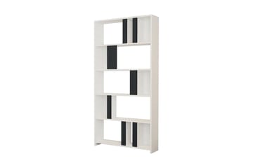 Bokhylla Tibani 90x20 cm 5 Hyllor - Vit/Antracit - Förvaring - Hylla - Bokhylla