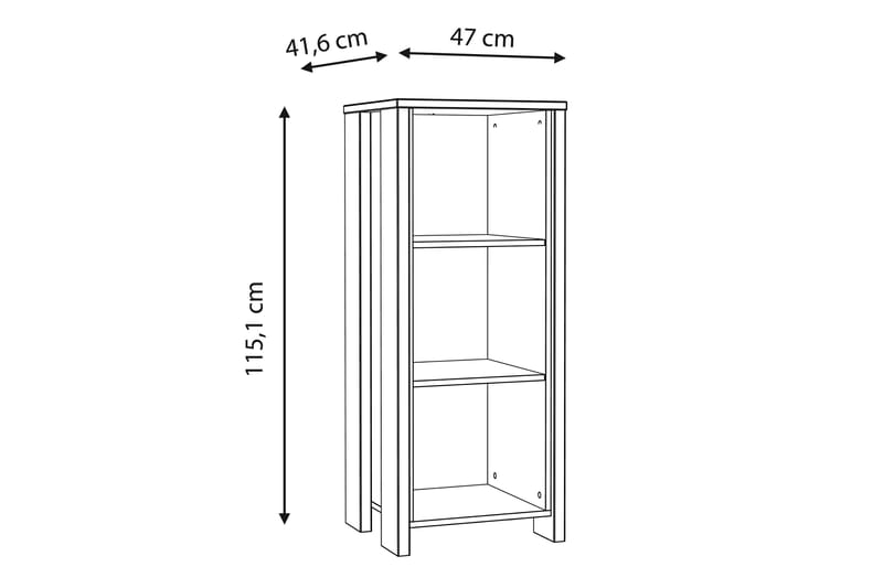 Bokhylla Trevorton 47x115 cm - Mörkbrun - Förvaring - Hylla - Bokhylla