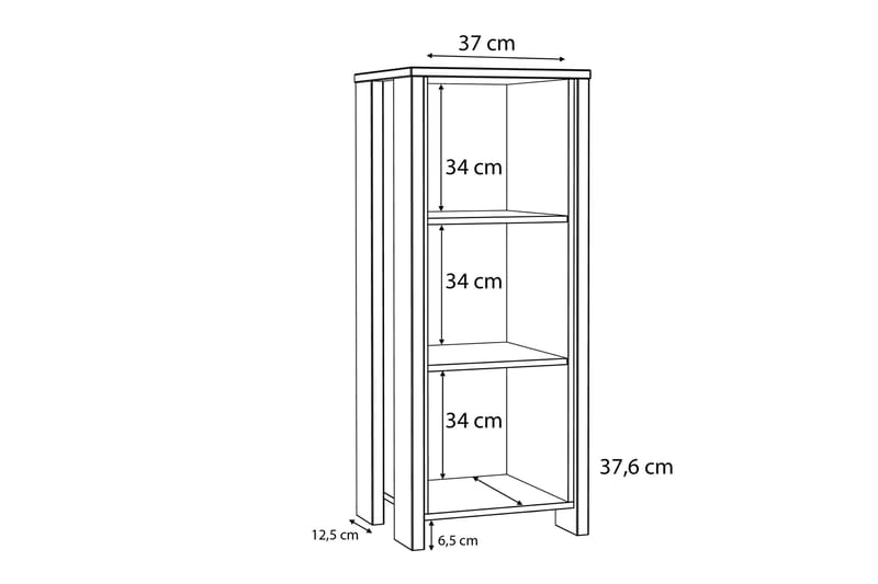 Bokhylla Trevorton 47x115 cm - Mörkbrun - Bokhylla