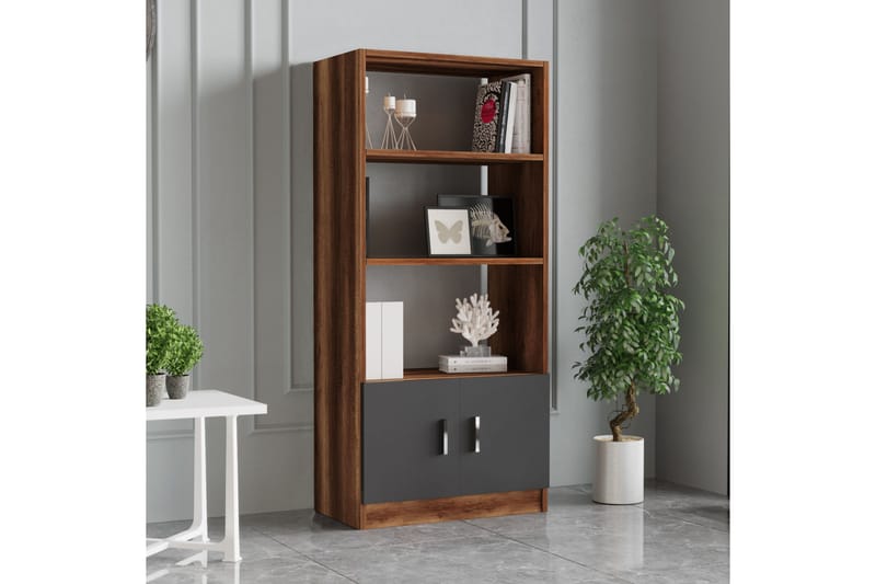 Bokhylla Tully 38x64 cm - Teak/Antracit - Bokhylla