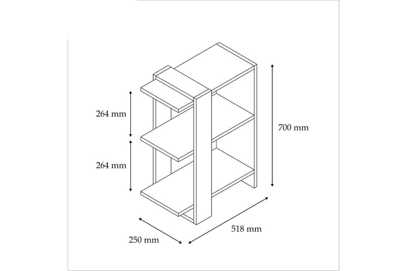 Bokhylla Tyrsberget 52 cm - Brun|Vit - Förvaring - Hylla - Bokhylla
