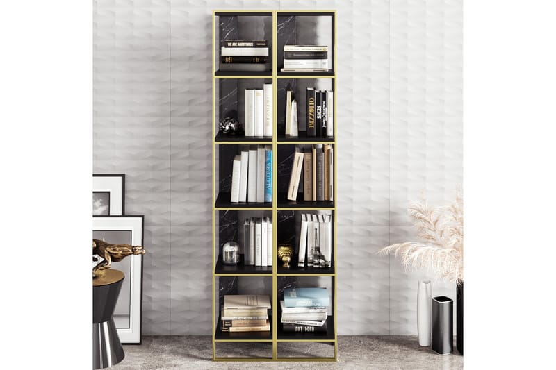 Bokhylla Uchytil 64 cm - Guld|Svart - Förvaring - Hylla - Bokhylla