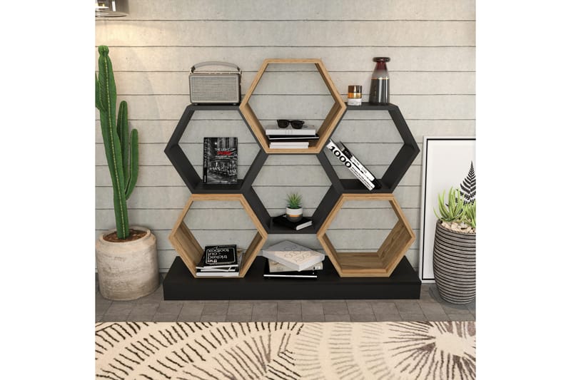 Bokhylla Urgby 120x109 cm - Svart - Förvaring - Hylla - Bokhylla