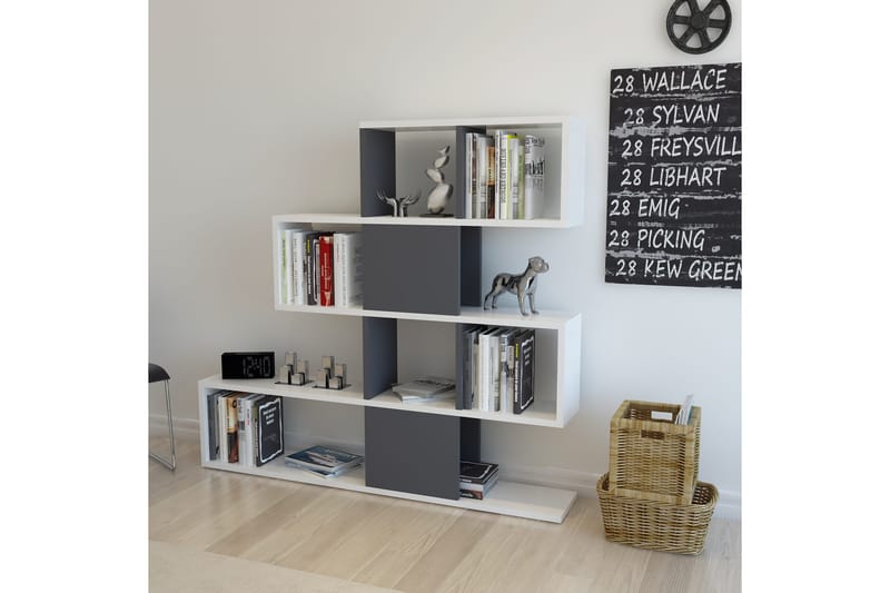 Bokhylla Urgby 120x109 cm - Vit - Förvaring - Hylla - Bokhylla