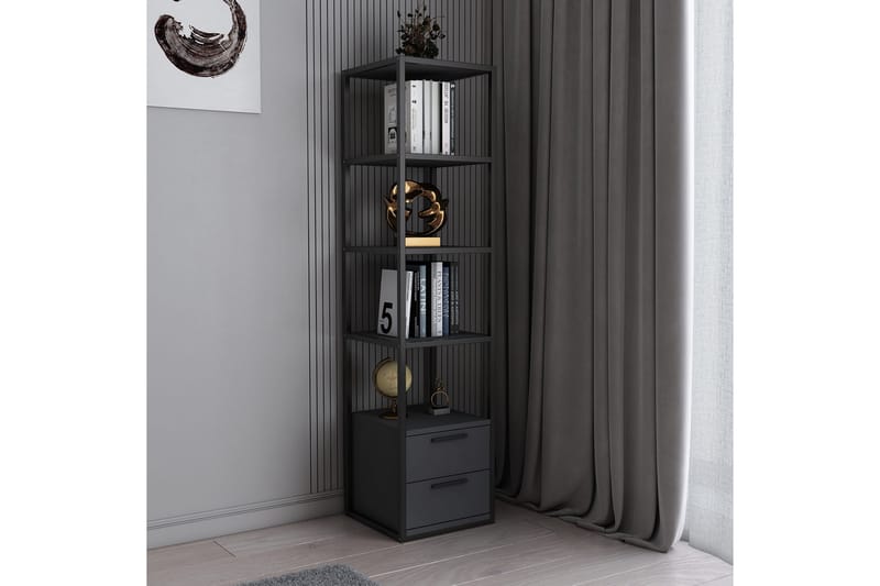 Bokhylla Urgby 39x160 cm - Svart - Förvaring - Hylla - Bokhylla