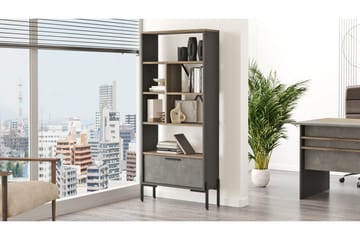 Bokhylla Urgby 45x76 cm - Brun/Betonggrå/Antracit - Förvaring - Hylla - Bokhylla