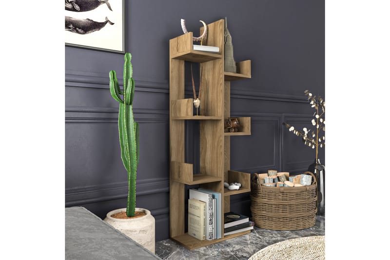 Bokhylla Urgby 50x173 cm - Brun - Förvaring - Hylla - Bokhylla