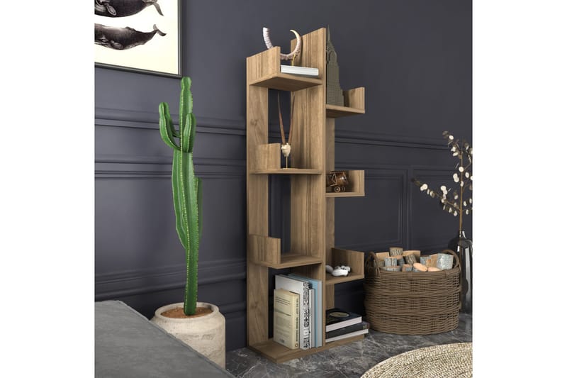 Bokhylla Urgby 50x173 cm - Brun - Förvaring - Hylla - Bokhylla