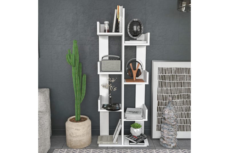 Bokhylla Urgby 50x173 cm - Vit - Förvaring - Hylla - Bokhylla
