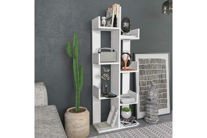 Bokhylla Urgby 50x173 cm - Vit - Förvaring - Hylla - Bokhylla
