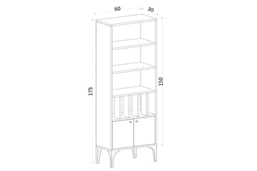 Bokhylla Urgby 60x175 cm - Blå - Förvaring - Hylla - Bokhylla
