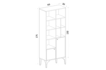 Bokhylla Urgby 60x175 cm - Vit - Förvaring - Hylla - Bokhylla