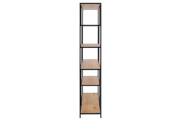 Bokhylla Walmon 135x35 cm 4 Hyllor - Natur/Matt Svart - Förvaring - Hylla - Bokhylla
