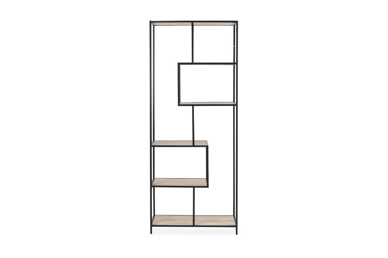 Bokhylla Walmon 77x185 cm Varierande Hyllor - Sonoma Ek|Svart - Bokhylla