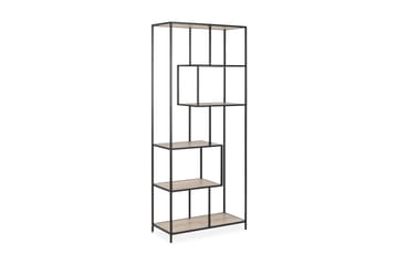Bokhylla Walmon 77x185 cm Varierande Hyllor - Sonoma Ek|Svart - Förvaring - Hylla - Bokhylla