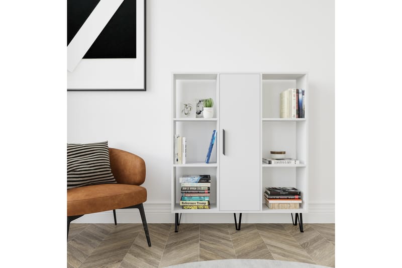 Bokhylla Wikieup 120x25 cm - Vit - Förvaring - Hylla - Bokhylla