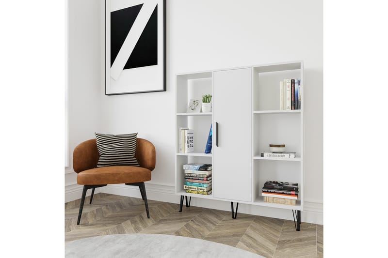 Bokhylla Wikieup 120x25 cm - Vit - Förvaring - Hylla - Bokhylla