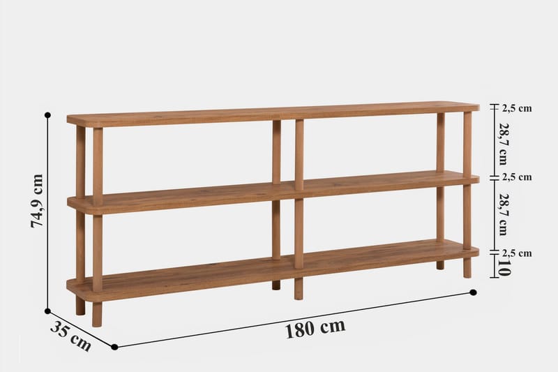 Bokhylla Zakkum 180x74,9 cm - Grön - Förvaring - Hylla - Bokhylla