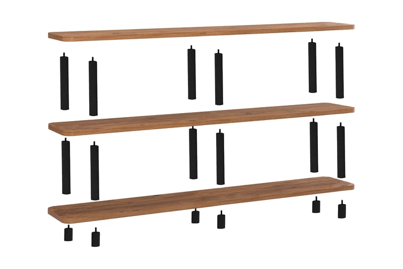Bokhylla Zakkum 180x74,9 cm - Svart - Förvaring - Hylla - Bokhylla