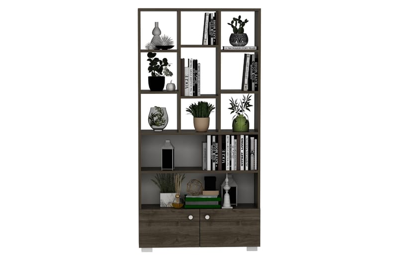 Bokhylla Penguen 93,6x29,6 cm Brun - Hanah Home - Förvaring - Hylla - Bokhylla