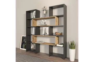 Bokhylla Bravelle Svart / Ek - Beige/Svart - Förvaring - Hylla - Bokhylla