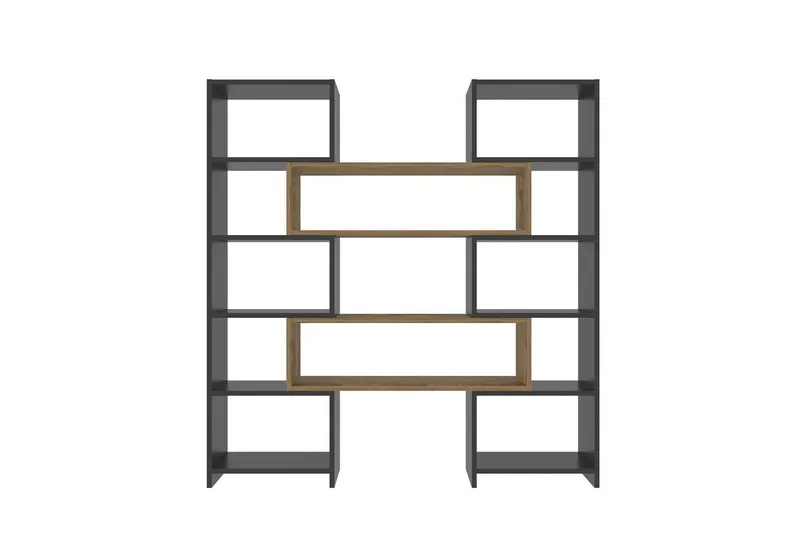 Bokhylla Bravelle Svart / Ek, Beige/Svart