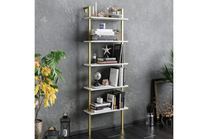 Brinkelid Bokhylla - Vit/Marmor - Förvaring - Hylla - Steghylla & trapphylla