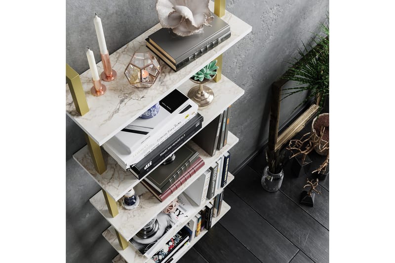 Brinkelid Bokhylla - Vit/Marmor - Förvaring - Hylla - Steghylla & trapphylla