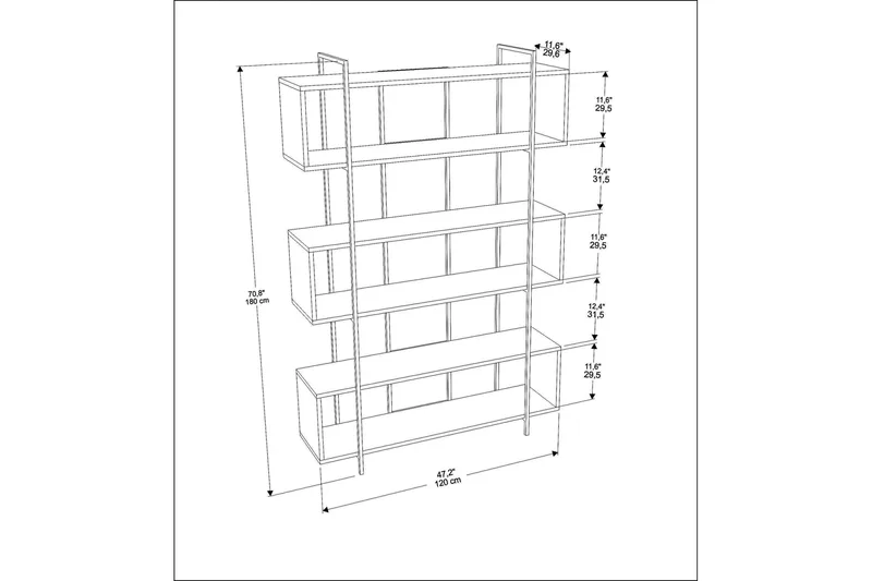 Bruti Bokhylla 120 cm - Svart - Förvaring - Hylla - Bokhylla