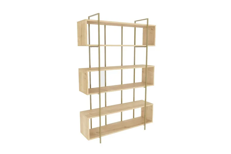 Bokhylla Bruti Ek / guld, Ek / guld