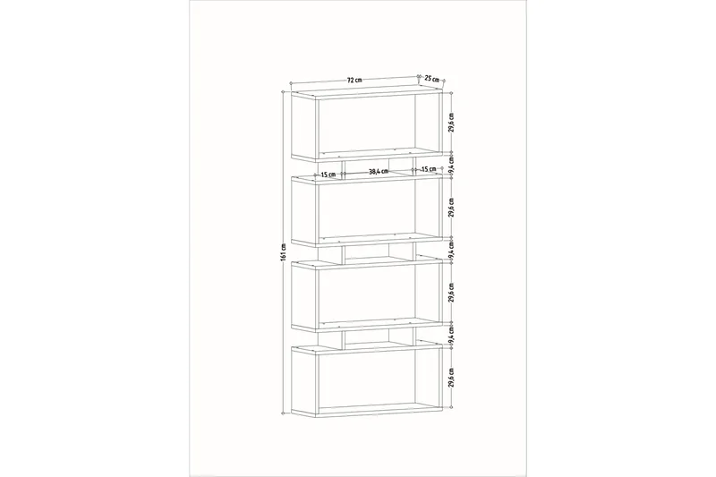 Burrells Bokhylla 72x25 cm - Vit - Förvaring - Hylla - Bokhylla