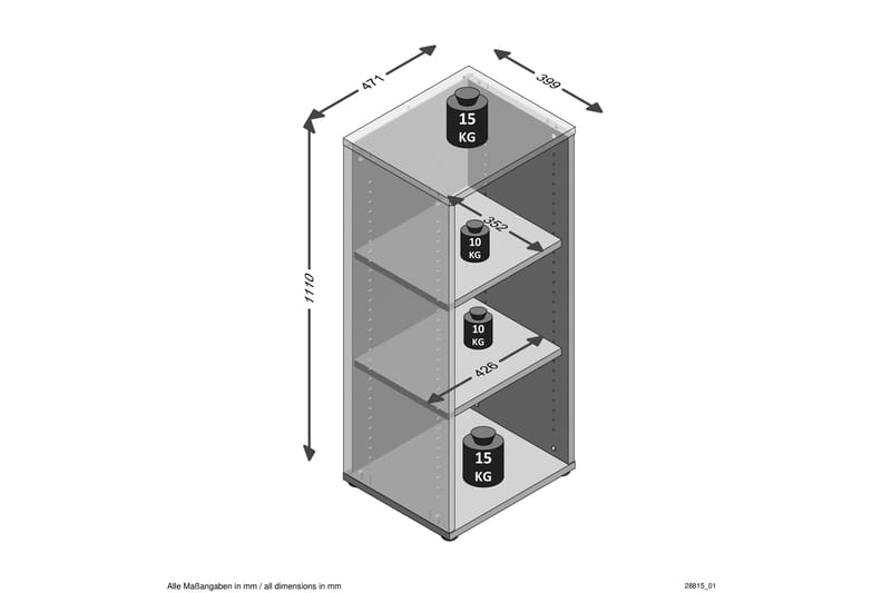 Calvia Hylla 47 cm - Vit - Förvaring - Hylla - Bokhylla