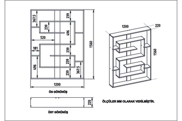 Caulside Bokhylla 120 cm - Valnöt|Svart - Förvaring - Hylla - Bokhylla