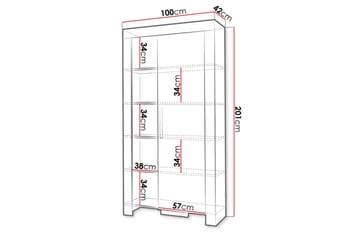 Cezar Hylla 100x42x201 cm Ek - Förvaring - Hylla - Bokhylla