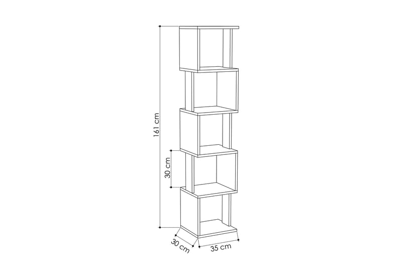 Chiranda Förvaringshylla - Mörkgrå/Trä - Förvaring - Hylla - Bokhylla