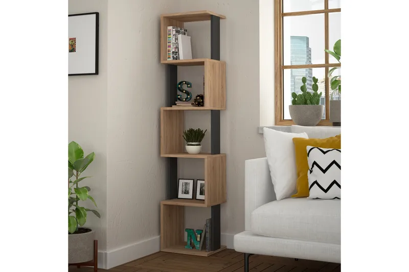 Chiranda Förvaringshylla - Mörkgrå/Trä - Förvaring - Hylla - Bokhylla