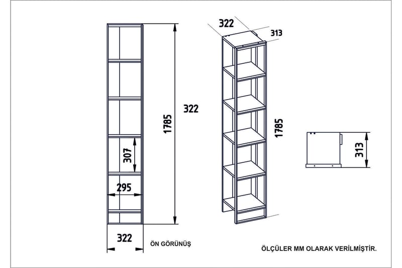 Cofield Bokhylla 32 cm - Guld|Svart - Förvaring - Hylla - Bokhylla